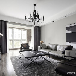 黑白灰美式客厅设计图