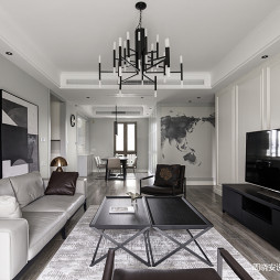 黑白灰美式客厅吊灯设计图