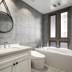 黑白灰美式卫浴设计实景图片