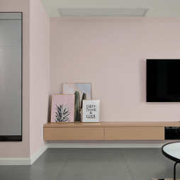 现代粉色系背景墙设计图