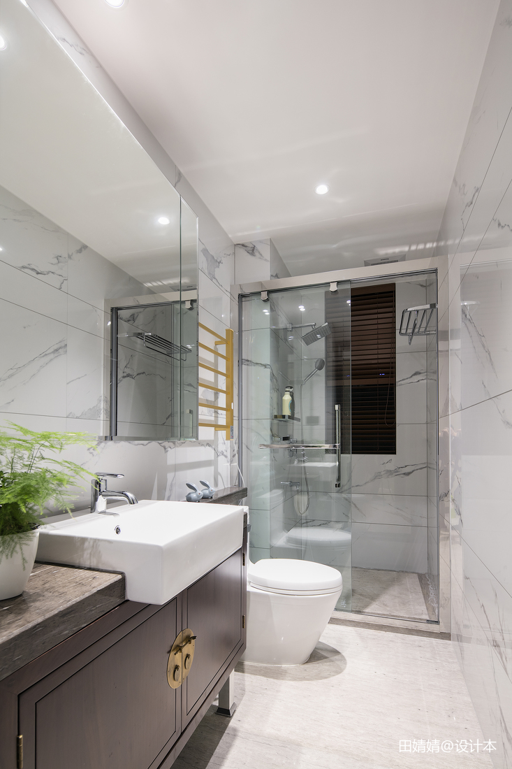 新中式loft公馆卫浴设计图片