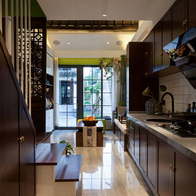 中式风57㎡复式豆荚户型变身六室两厅厨房设计图