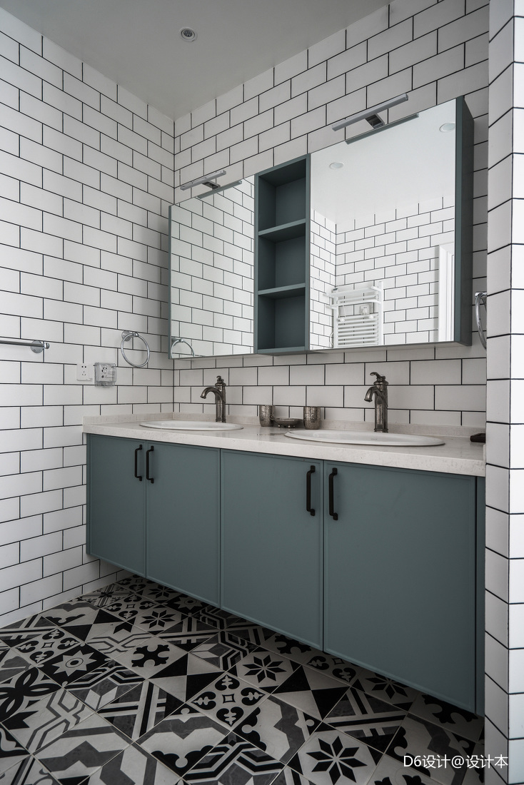 素美-美式风三居浴室设计图