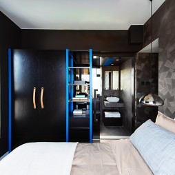 混搭香港太平山脚的蓝调空间卧室设计