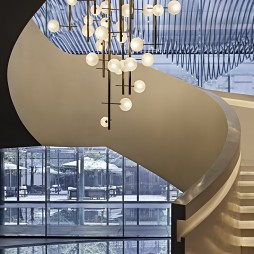 混搭风格西安万科翡翠国宾：当代美学，向时代致敬售楼楼梯局部设计图