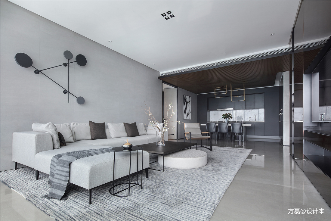 现代风格之非凡格调灰色调客厅设计图