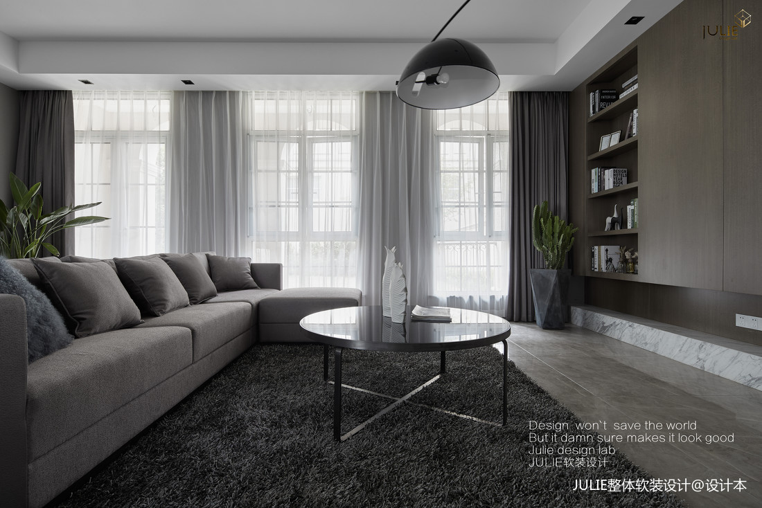 现代风格灰色轨迹-高冷客厅图