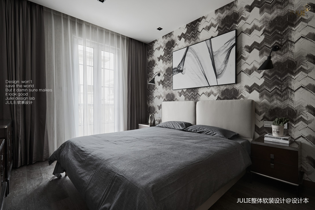 现代风格灰色轨迹-性冷淡卧室