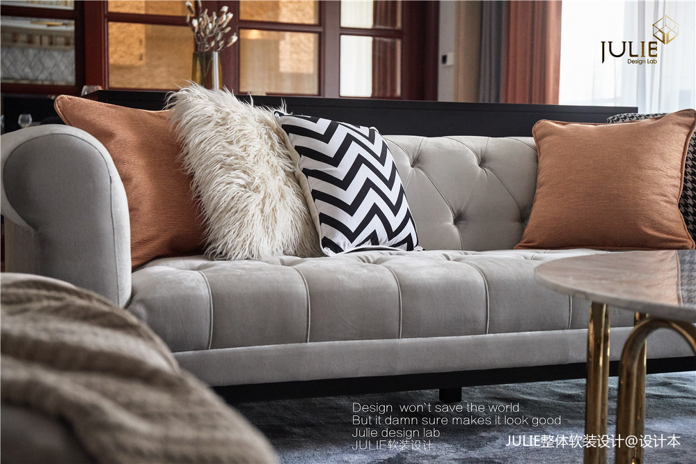 美式风格半暖时光之客厅沙发细节图