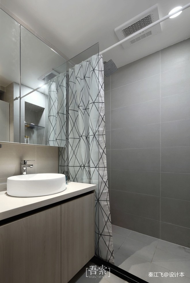 现代风格灰色调浴室设计图
