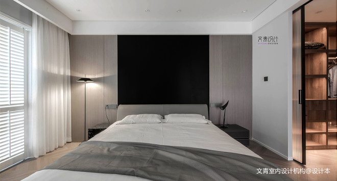 现代风格灰白色调卧室设计图
