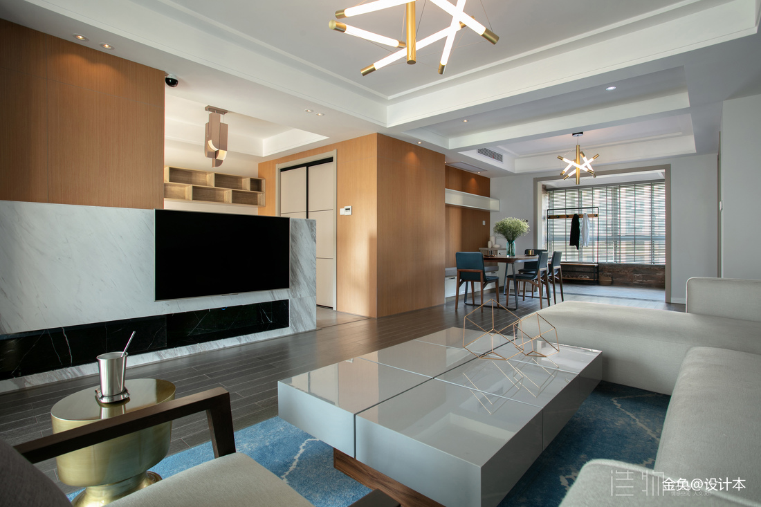 蔚蓝的现代风格三居室客厅设计
