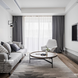 黑白灰北欧风格三居室客厅设计