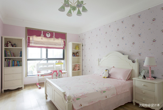 粉嫩的中式风格儿童房设计