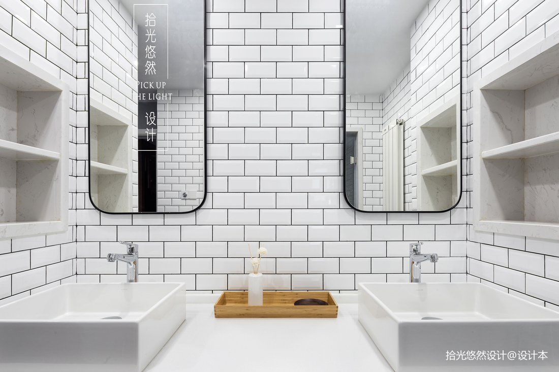 大平层现代卫浴洗手台设计图片
