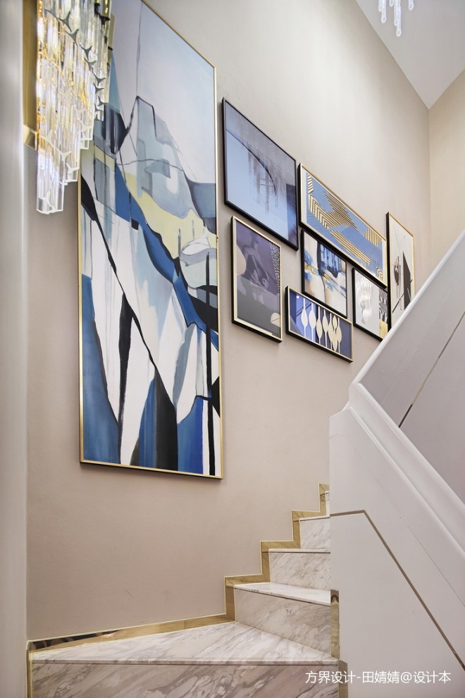 现代样板房楼梯墙画图片