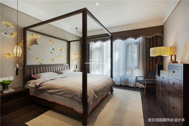 中式四居卧室设计实景