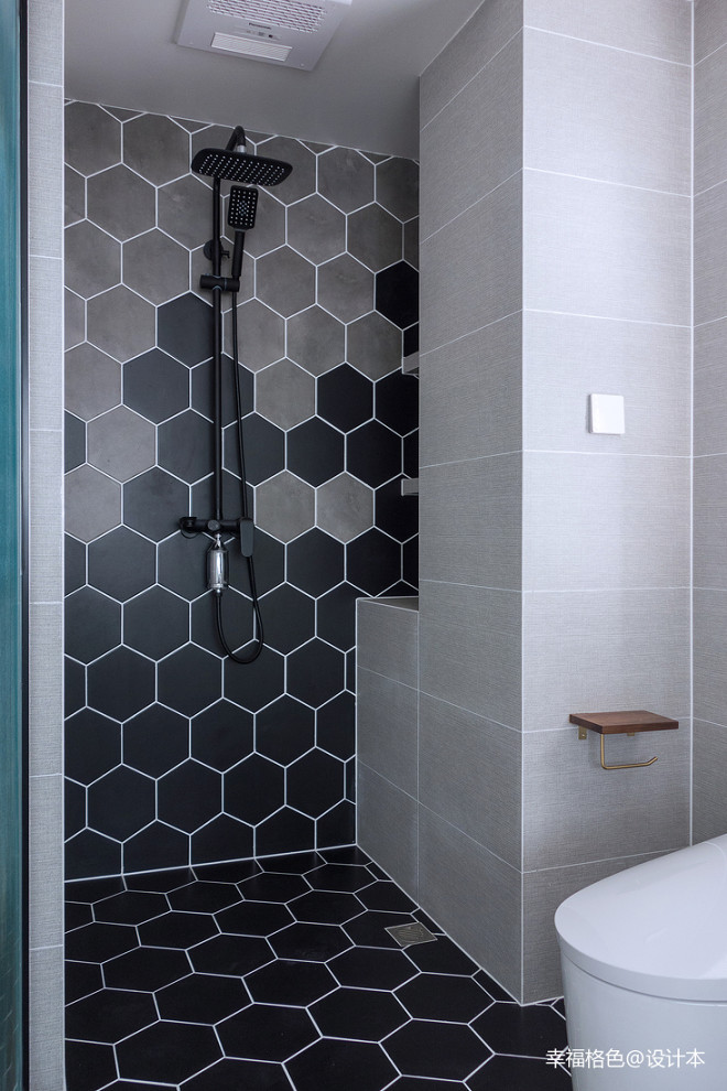 现代风二居卫浴瓷砖设计图