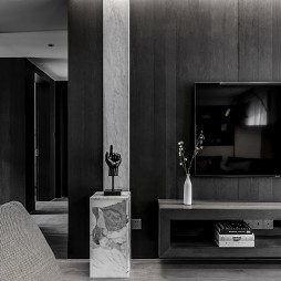140m²|现代黑白灰客厅设计