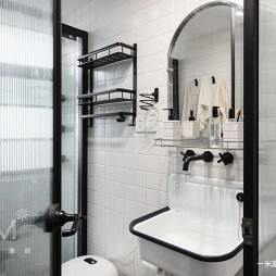 75㎡自然混搭卫浴洗手台设计