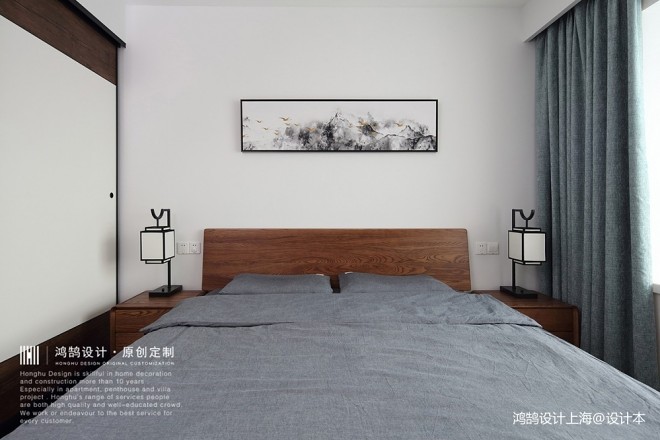中式现代次卧室实景图片