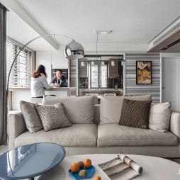 “一字型”户型现代客厅沙发图片