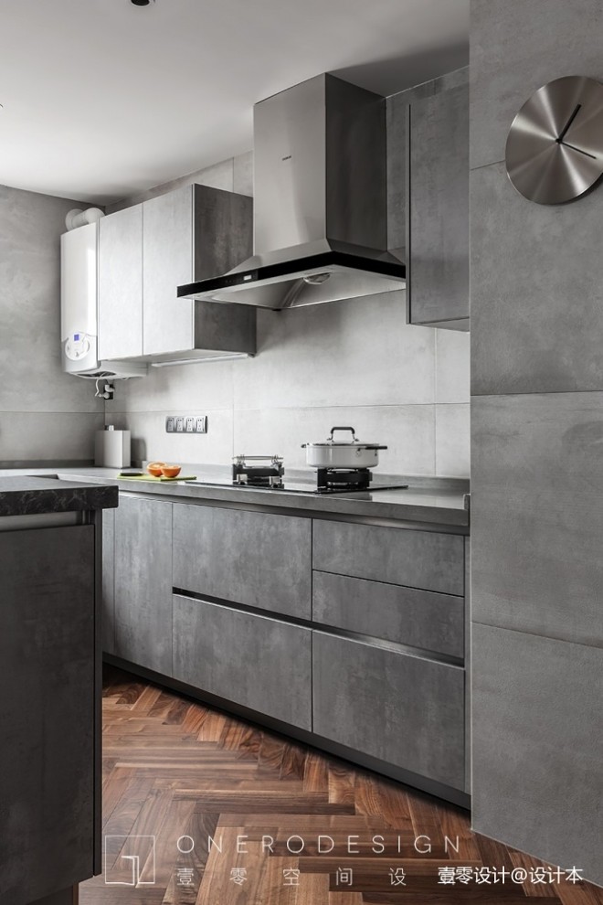 现代灰色系厨房橱柜设计