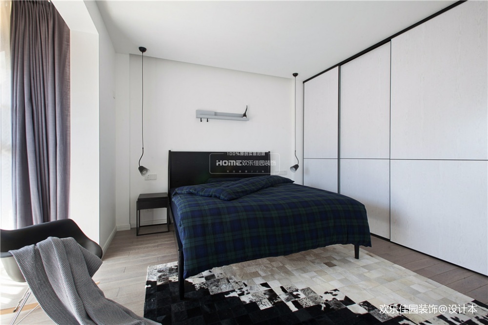 极简主义男士公寓—卧室图片