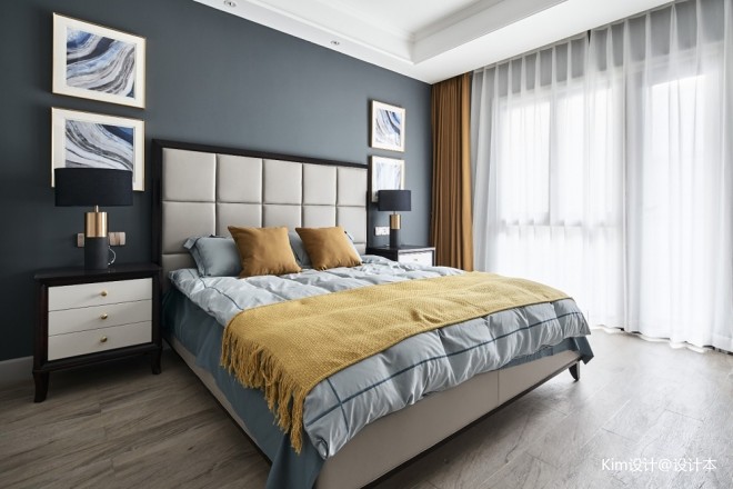 融合美式与现代的优雅轻奢美宅—二楼卧室图片