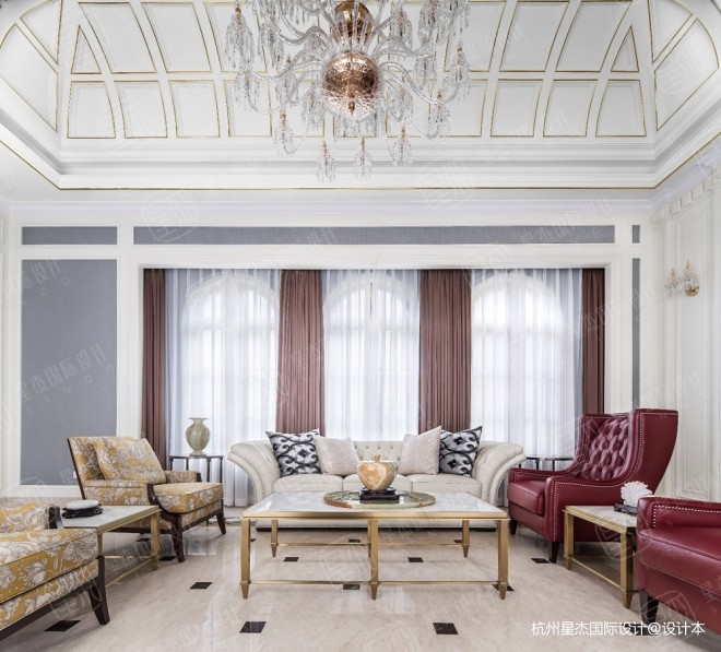绿城蓝庭法式古典别墅设计—客厅图片
