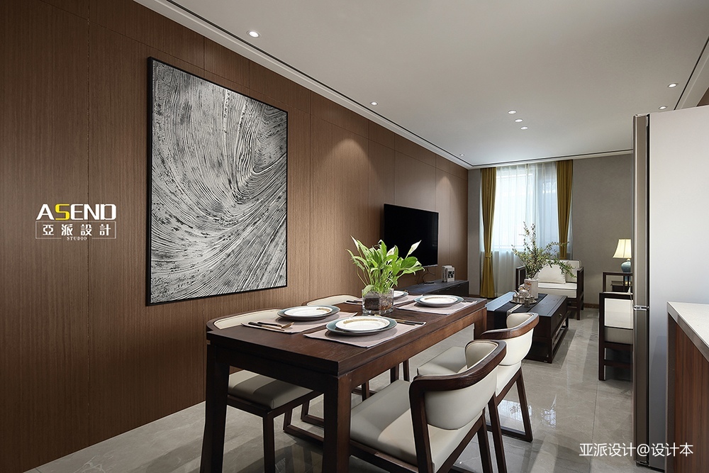 90平米中式现代—客餐厅图片