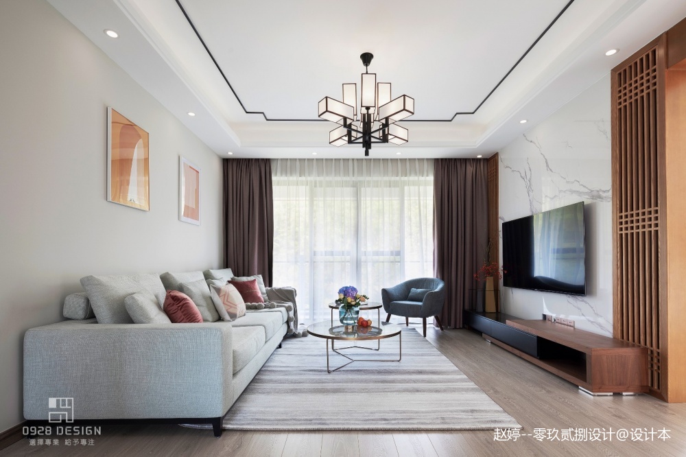 中式现代《素年锦时》——客厅图片