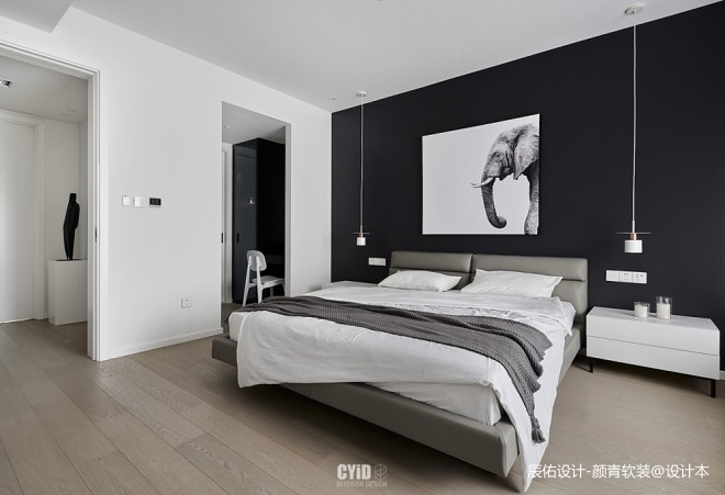 现代简约—黑与白——卧室图片