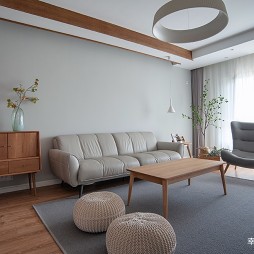 浅木色的日式北欧家，真是太治愈了——客厅图片