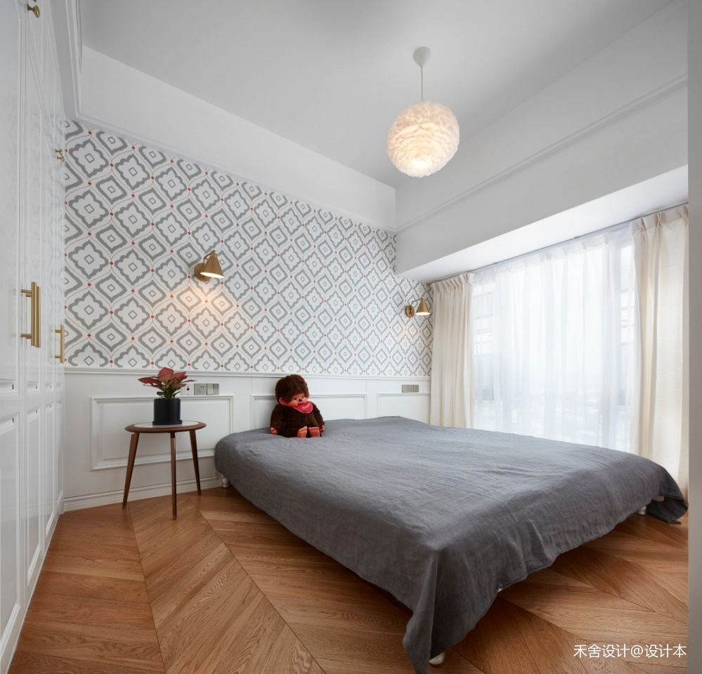 禾舍设计 极简浪漫轻法式，典雅精致美宅——卧室图片