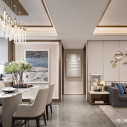 北京京投公园悦府样板房设计E户型——客餐厅图片