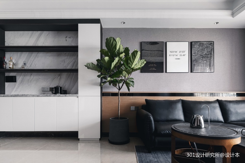现代风格丨黑白灰方寸之间皆是生活——客厅图片