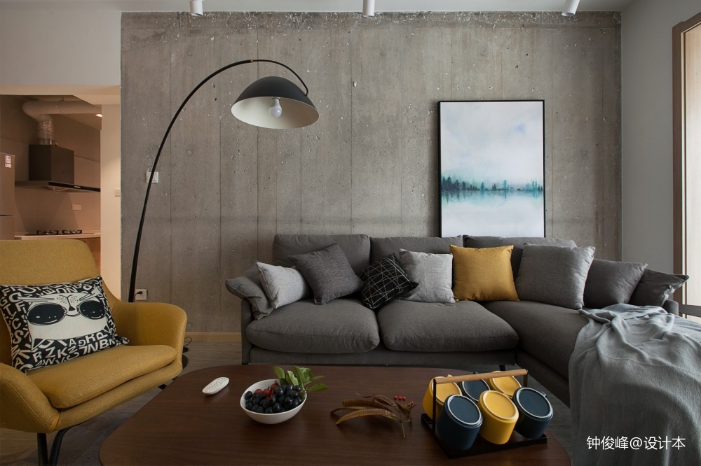 现代简约民宿——沙发背景图片