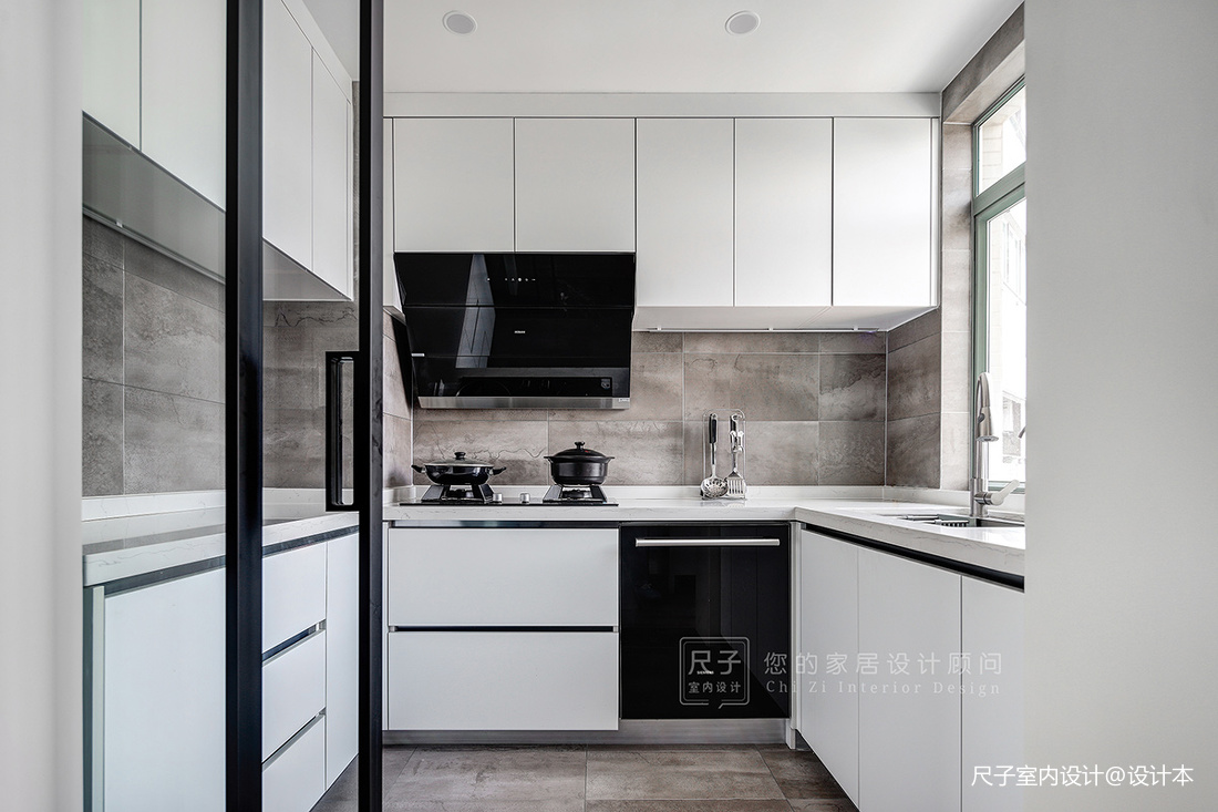 【尺子室内设计】灰白格——厨房图片