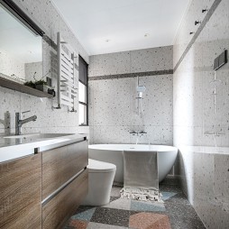 现代简约120平住宅空间——卫生间图片