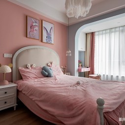 童话般的粉色王国-北欧-卧室图片