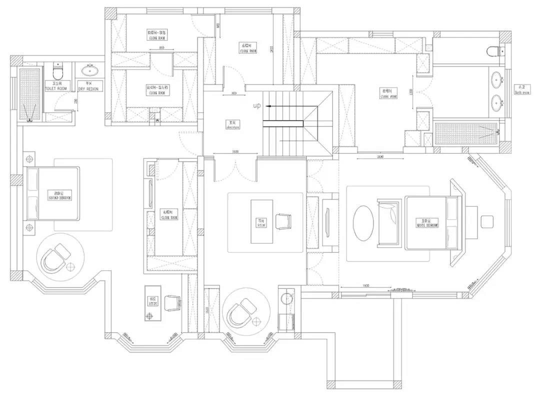 650平米别墅2F设计平面图