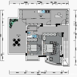240平米四居室户型平面图