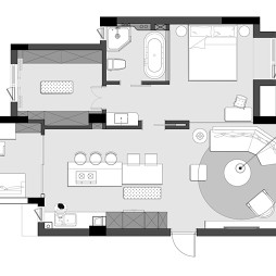 99平米二居室户型图