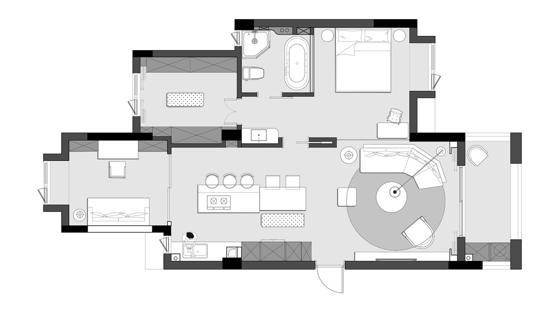 99平米二居室户型图