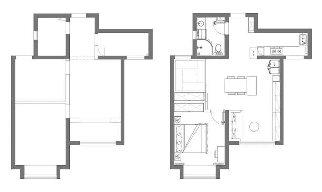 78平米二居室户型图