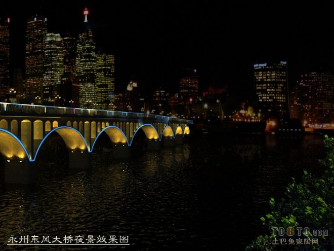东风大桥夜景效果图