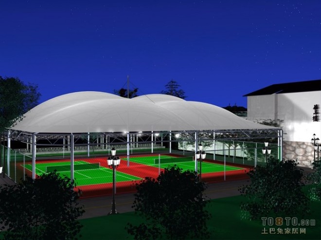 网球场地顶棚设计效果图