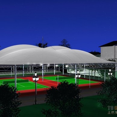 网球场地顶棚设计效果图