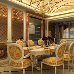 欧洲古典餐厅家具效果图